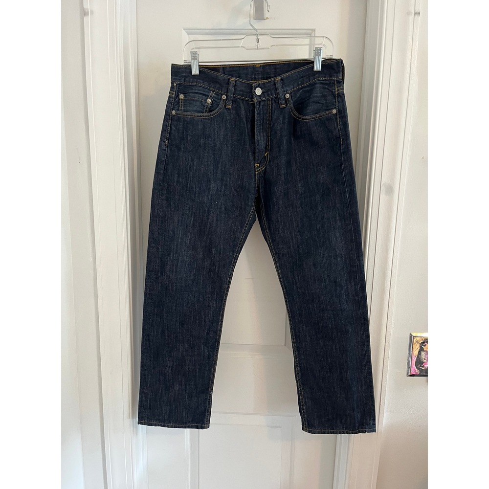 Levis 513 Slim Straight Jeans Mens 32x26 Dark Wash Indigo